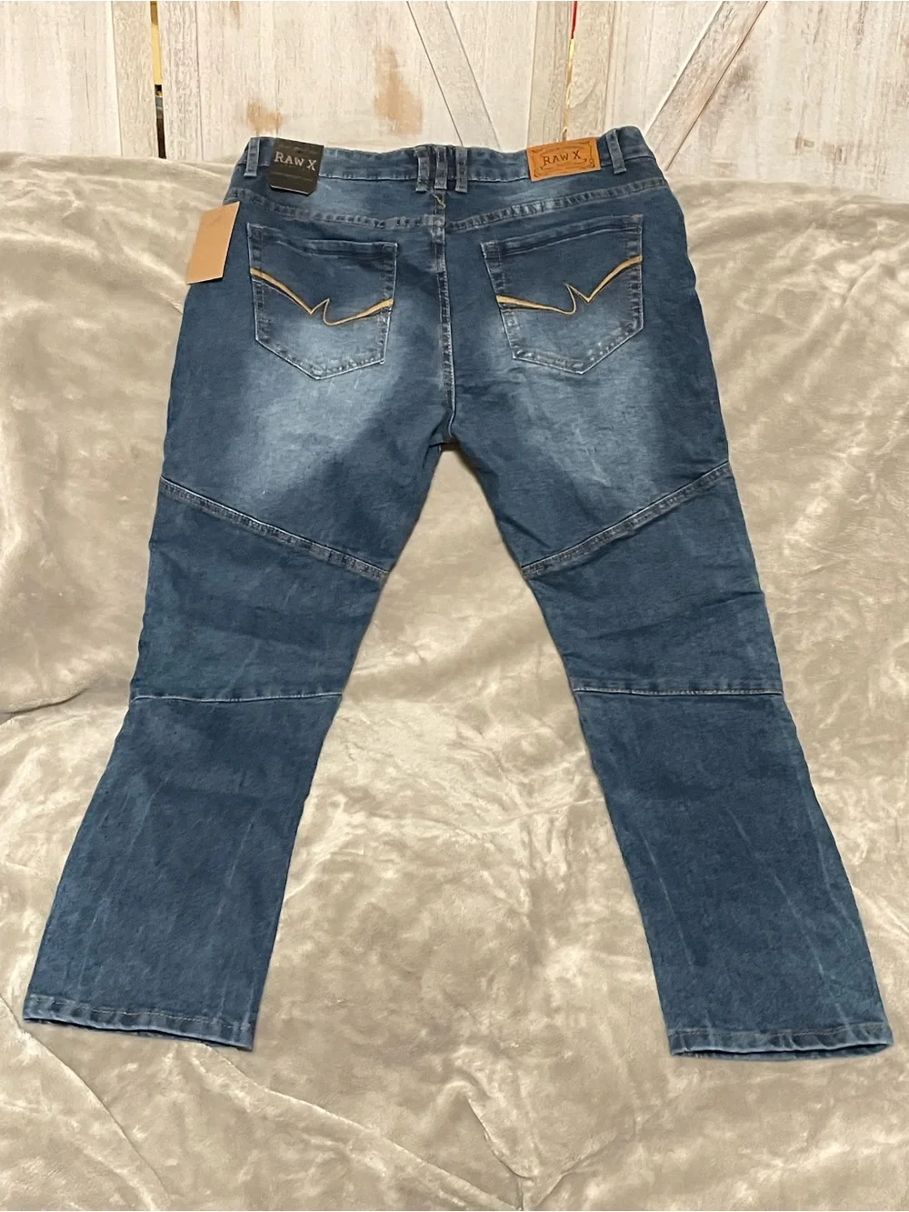 RAW X Men's Dark Indigo Bootcut Moto Jeans